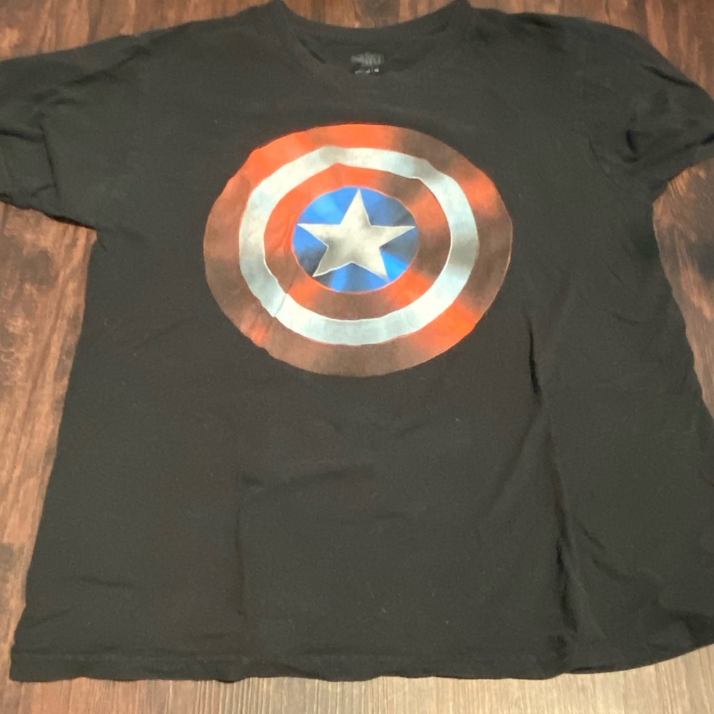 Marvel Captain America Black Graphic Tee Shirt
